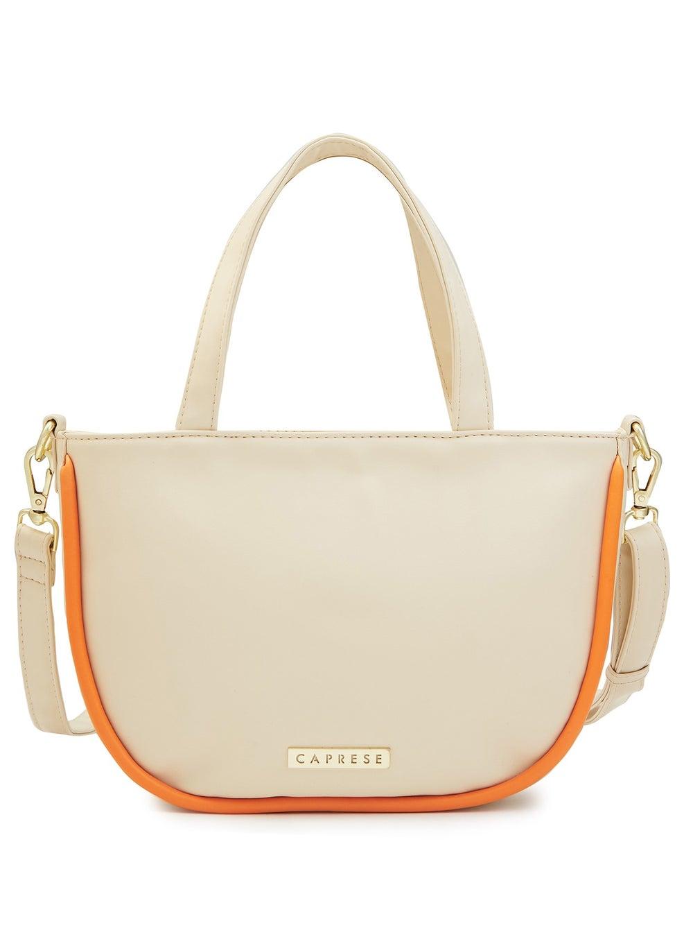 Caprese Gracie Elegance Cream Faux Leather Satchel - Image 1