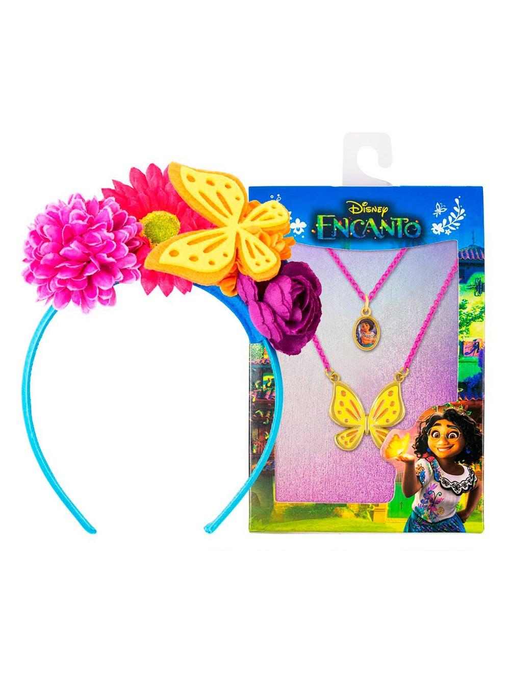 Disney Encanto Multicolor Flower & Butterfly Headband and Necklace Set - Image 1