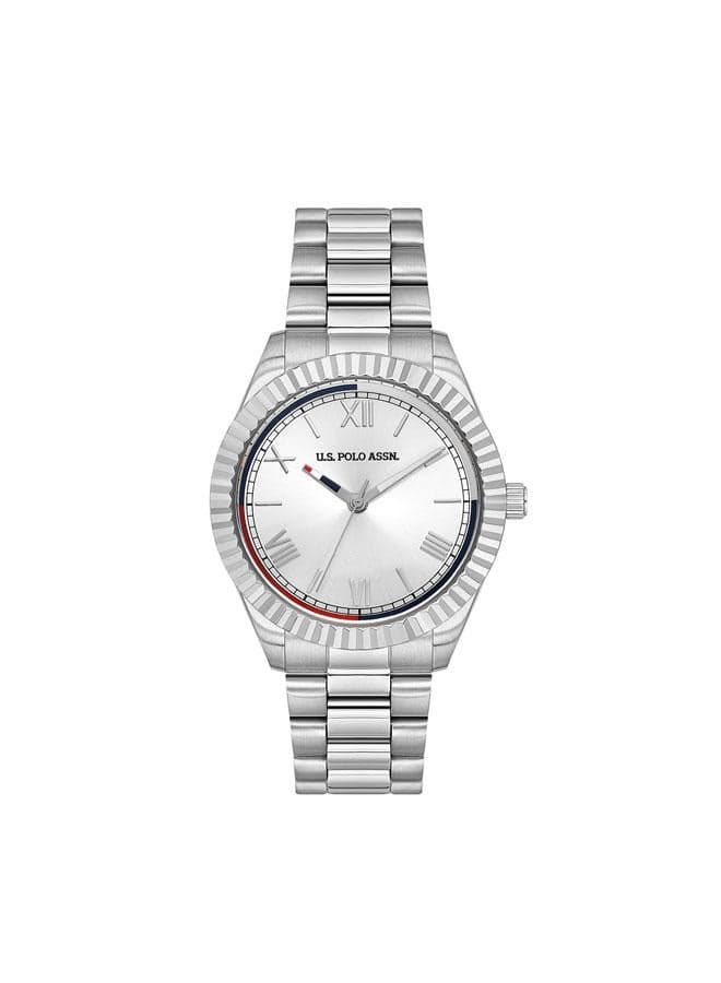 Elegant 36mm Silver Dial U.S. Polo Assn. Women’s Watch - Image 1