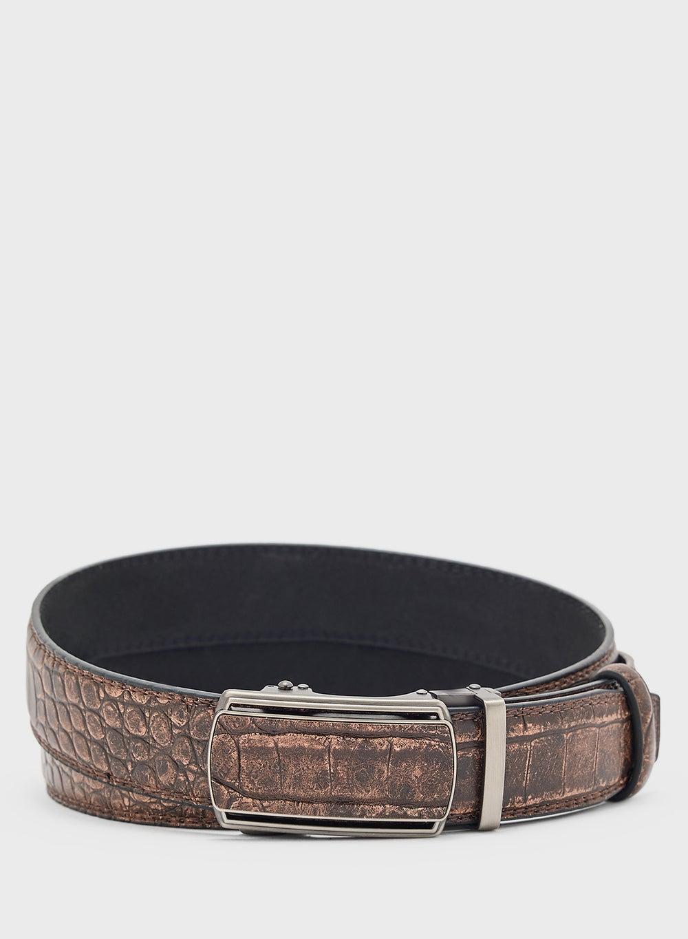 Robert Wood Croc Print Resizable Men's Luxe Belt - Image 1