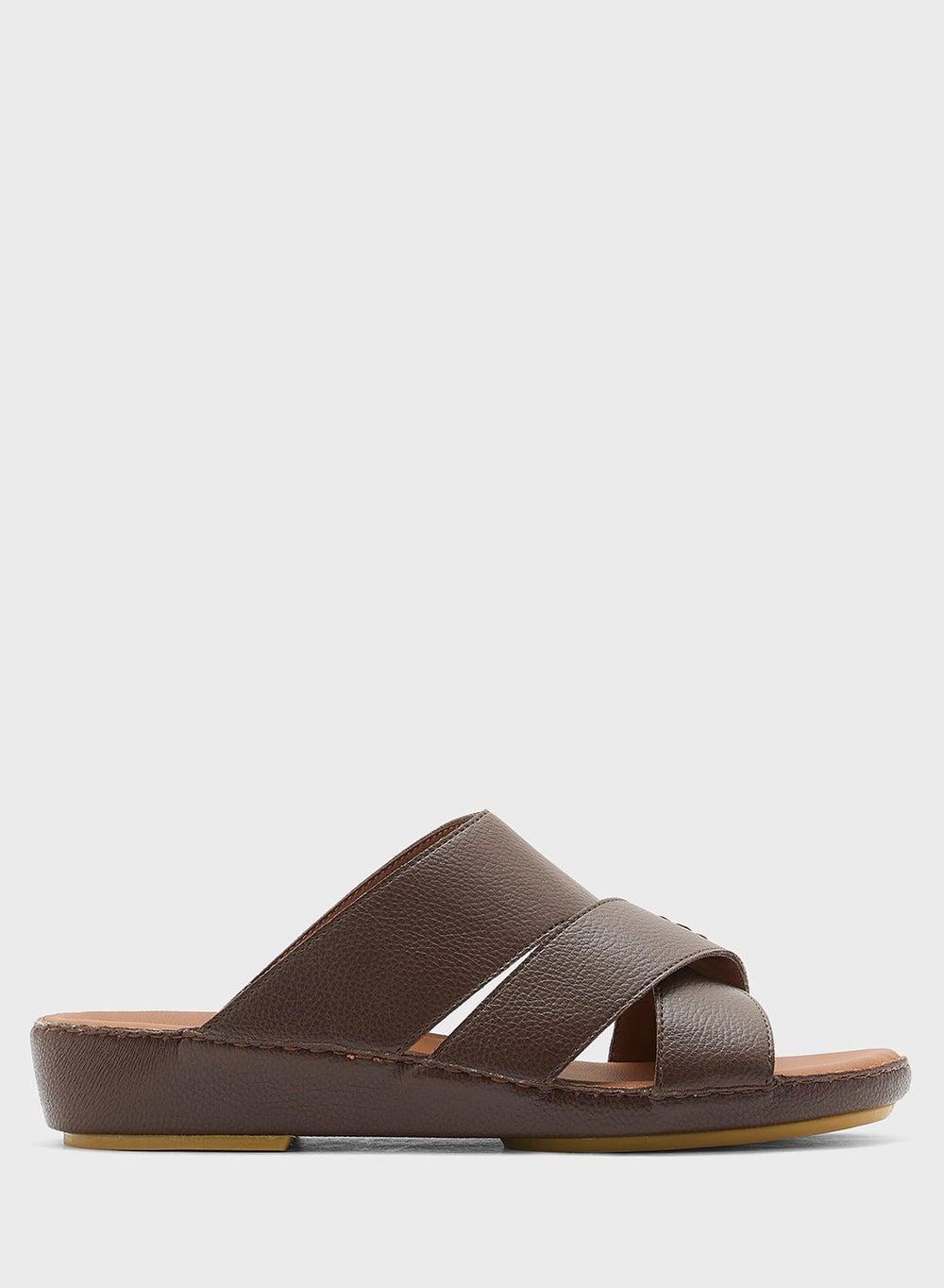 Nm 5371 Elegance Unleashed: Traditional Arabic Brown Sandals - Image 1