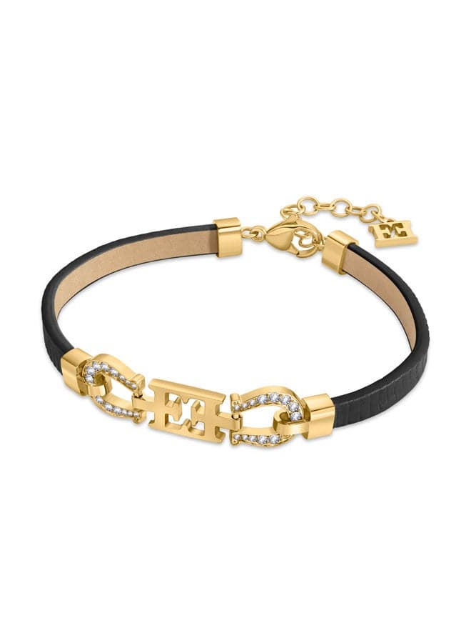 ESCADA Zoe Black Leather Charm Bracelet: Luck Meets Luxury - Image 1