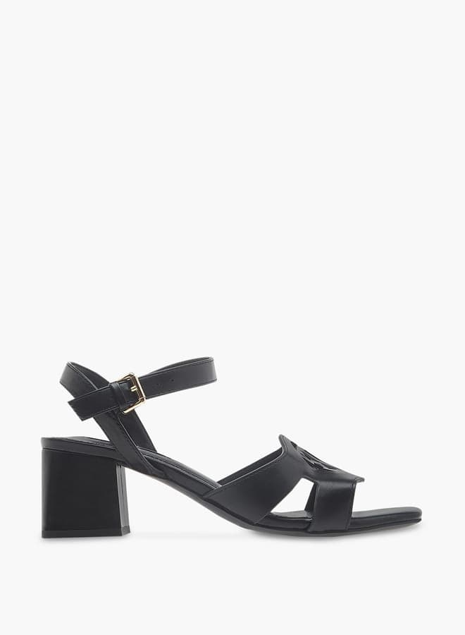 Elegant J02310 019Black Logo Women's Heeled Sandals - Image 1