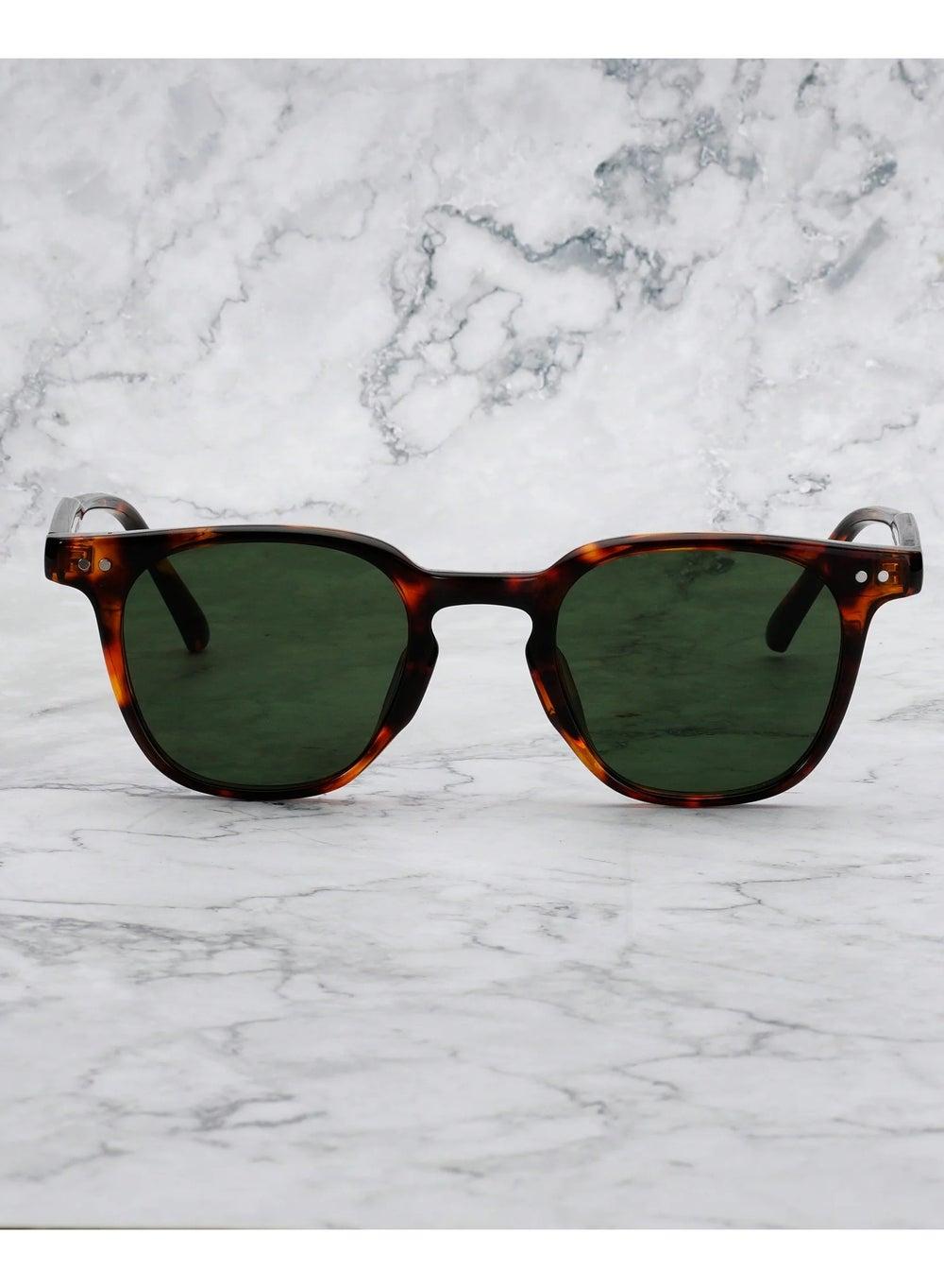 7EP7 Explicit Poets ROGER Green-Tinted Tortoise Sunglasses - Image 1