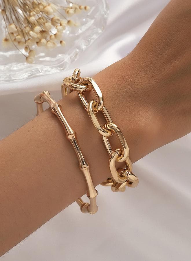 Styli Assorted Link Chain Bracelets Collection - Set of 9 - Image 1