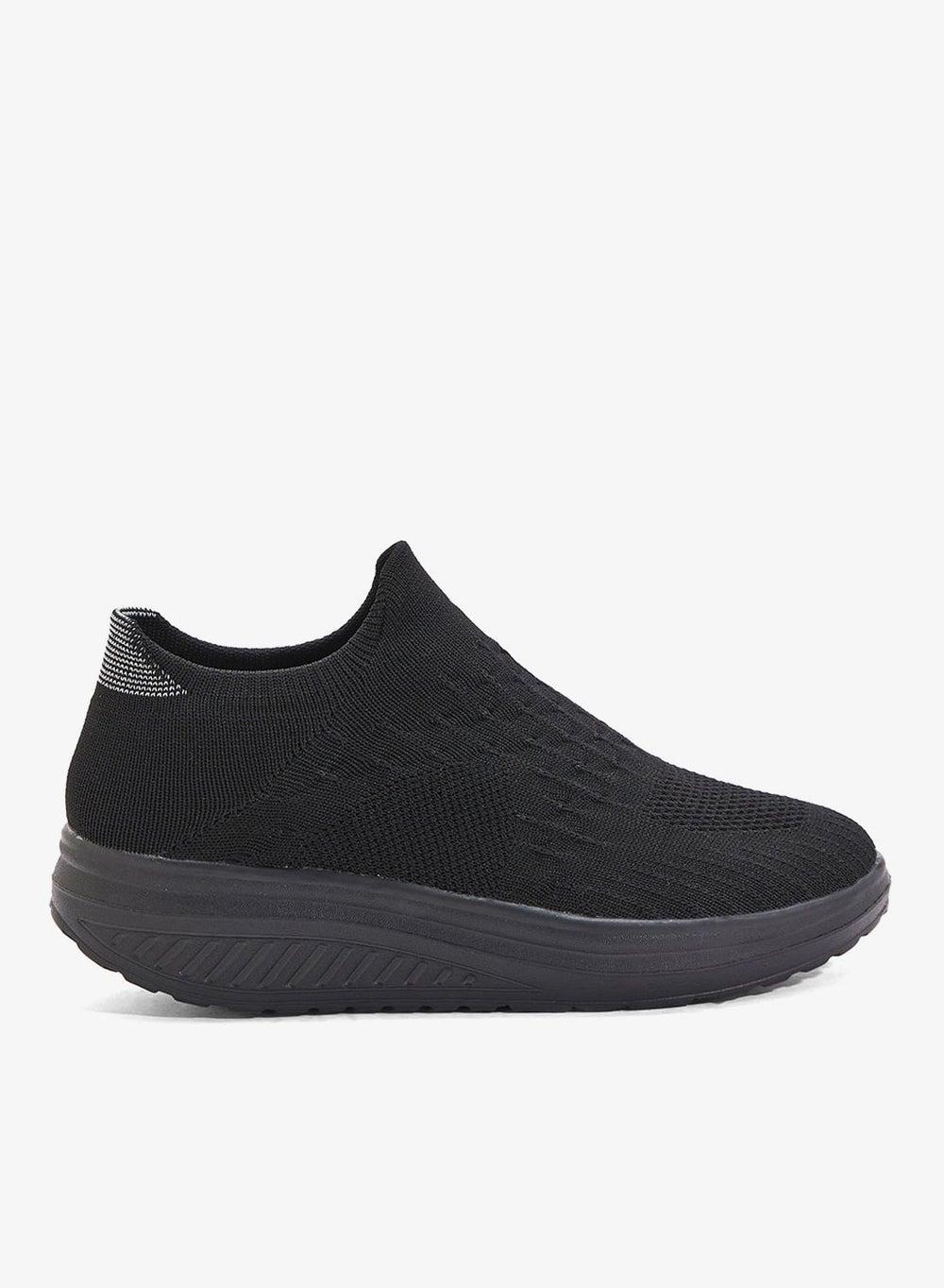 Ts2509 Luxe Black Knit Sneakers for Sophisticated Comfort - Image 1