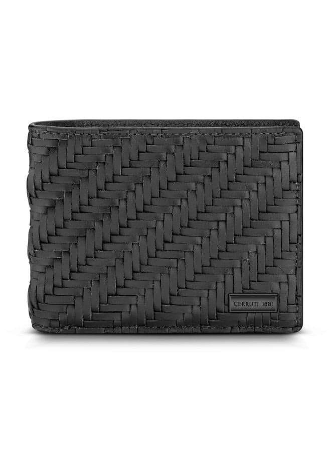 CERRUTI 1881 Tessuto Black Bi-Fold Leather Wallet CEPU06644M-BLK - Image 1