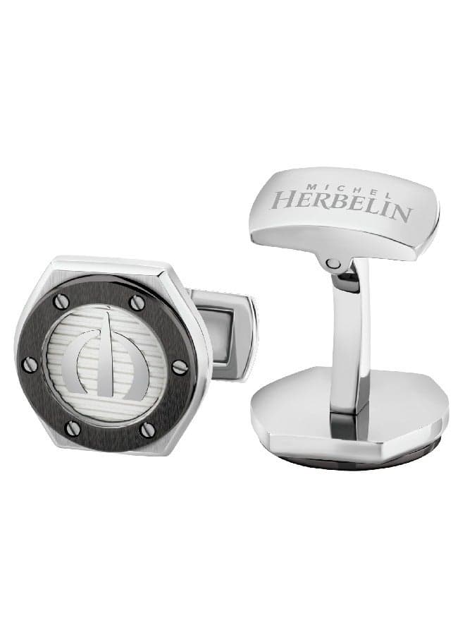MICHEL HERBELIN Grey Plated Stainless Steel Cufflinks - Image 1