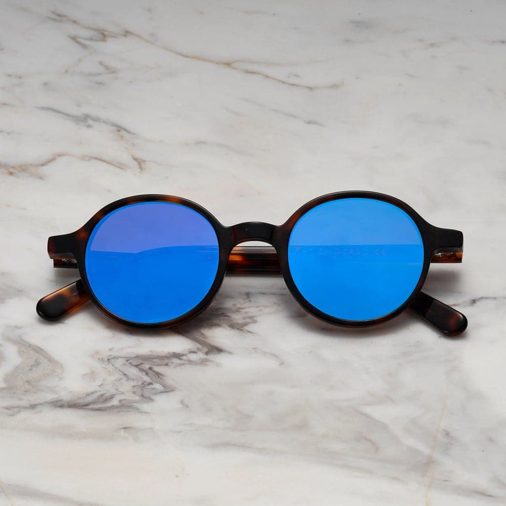 Giorgio Tortoise Blue Mirror Stylish Sunglasses A12EP4 - Image 1