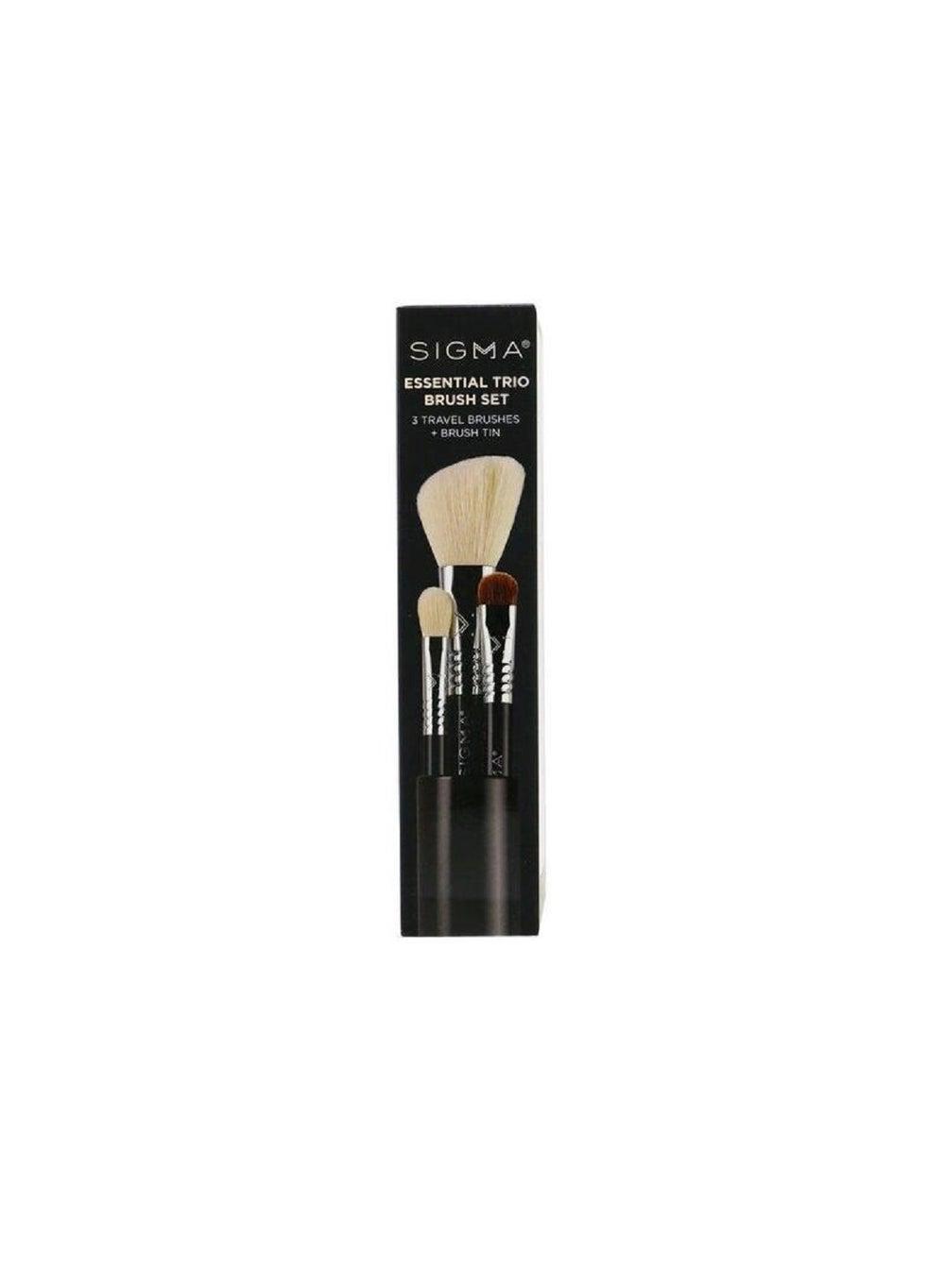 Essential Trio Brush Set- Black: Luxe Makeup Companion - Image 1