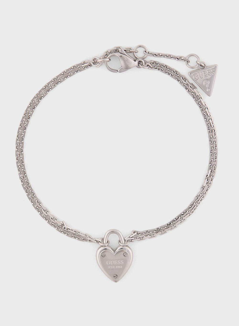 GUESS Mini Heart Lock Charm Bracelet for Women - Image 1
