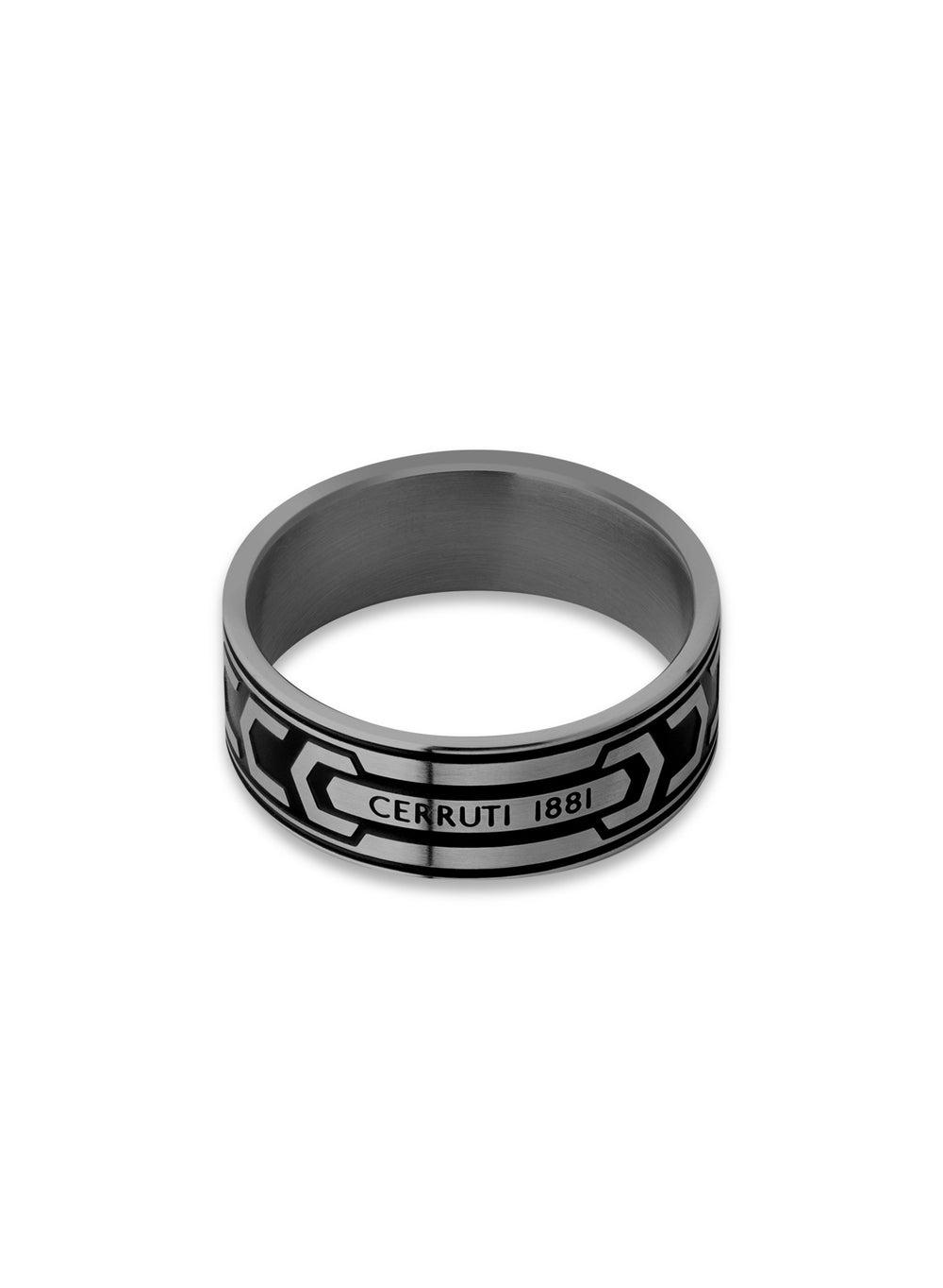 CERRUTI 1881 Bold Black Ion-Grey Ring - Size 64 - Image 1