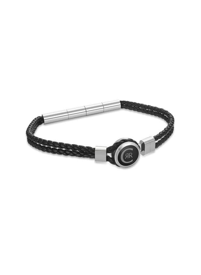 CERRUTI 1881 Vincenzo Elegant Two-Tone Leather Bracelet - Image 1