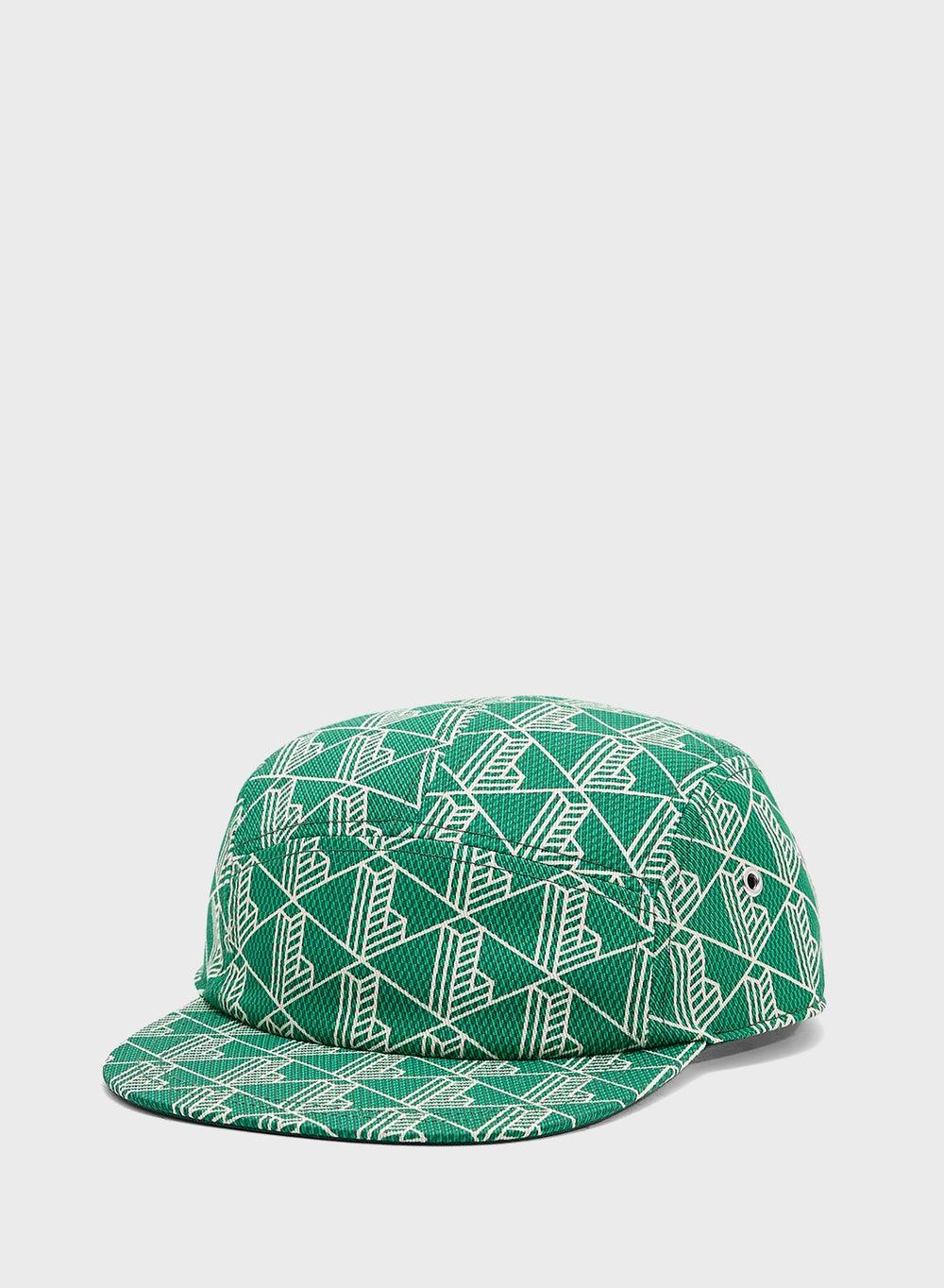 LACOSTE Monogram Curved Peak Men's Cap - Vintage Elegance - Image 1