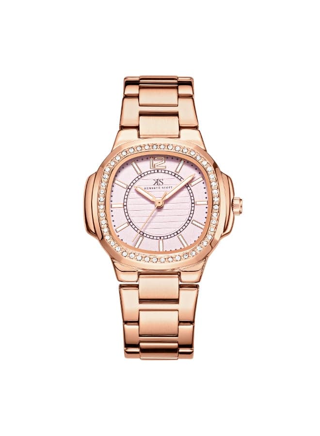 KENNETH SCOTT K24507-RBKP Elegant Rose Gold Analog Watch - 38mm - Image 1