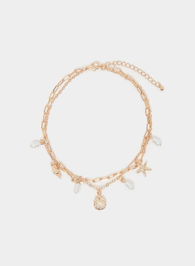 Elegant Styli Faux Pearl Beach Anklet for Women - Image 1