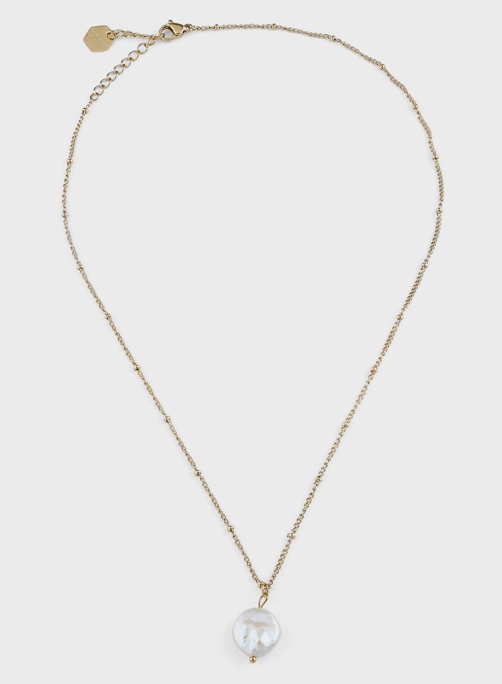 CHIARA PEARL PENDANT GOLD CHAIN - Lady Mauve Elegance - Image 1