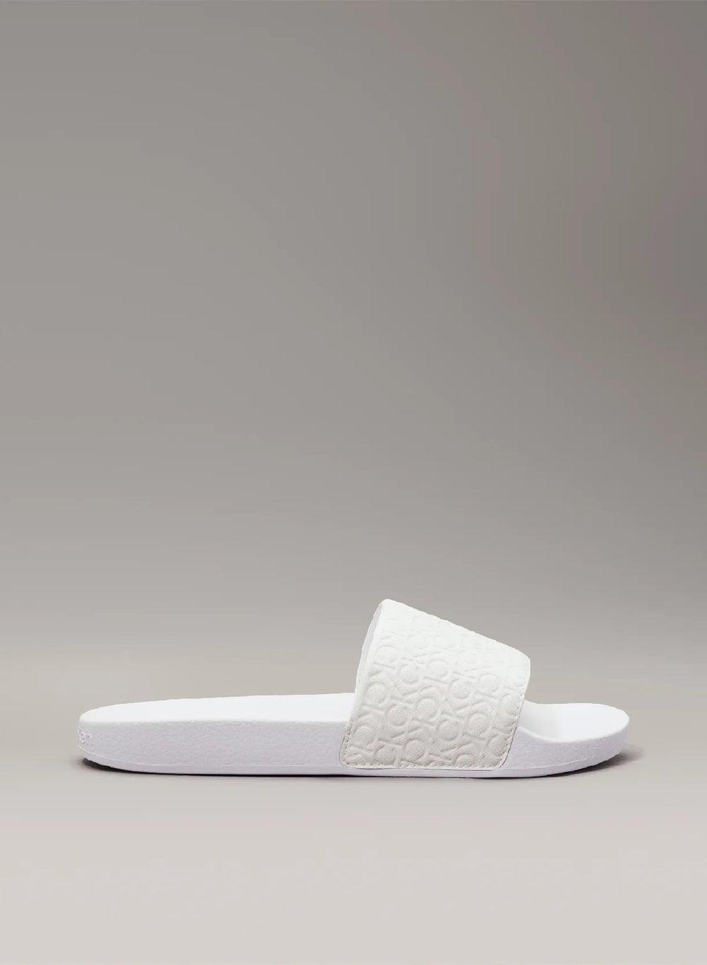 Calvin Klein Slide Saff Mono Bright White Sliders - Image 1