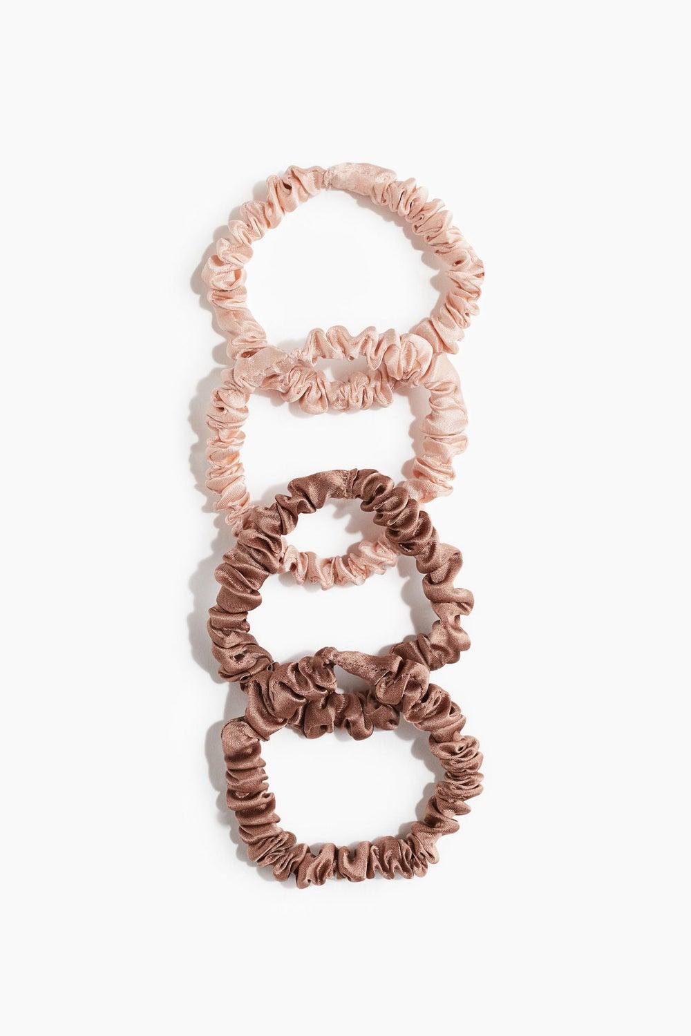Mulberry Silk 4-Pack Scrunchies - Orange Dusty Light - Image 1
