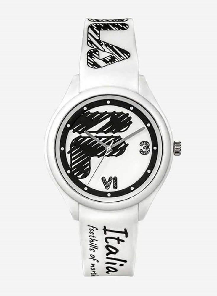 FILA Adult Unisex White Silicone Strap Watch 38-321-303 - Image 1