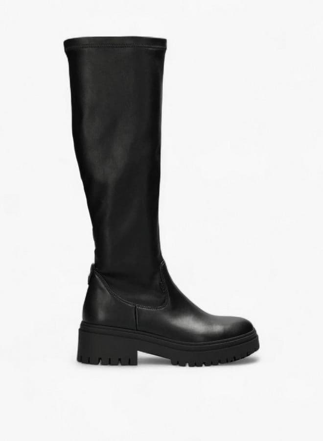 Mi001803753W Black Knee-High Chunky Sole Boots - Image 1