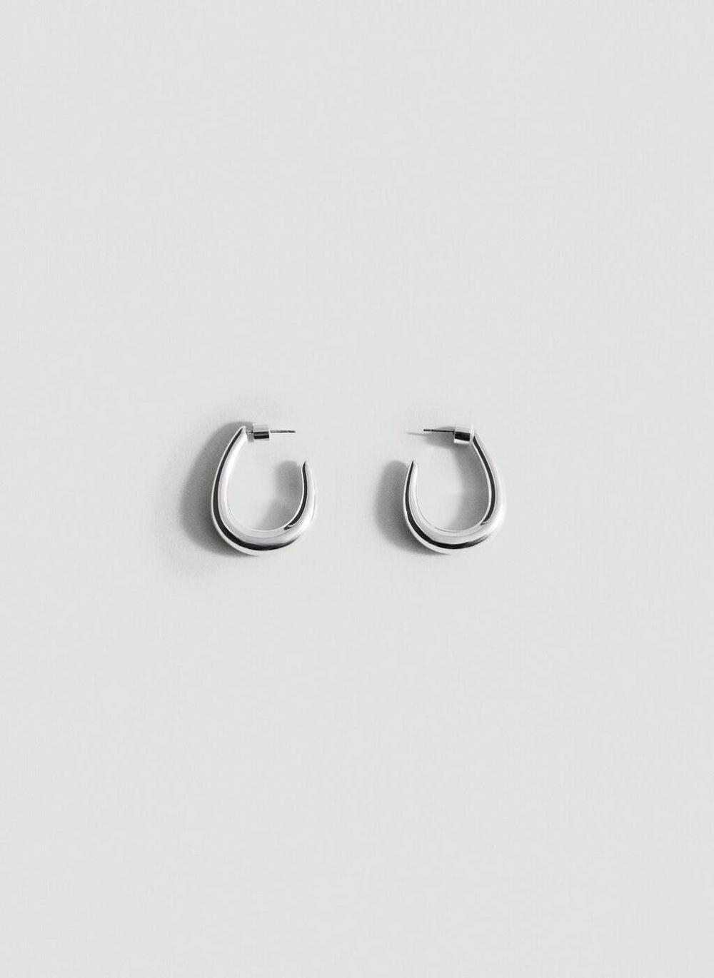 MANGO Twisted Hoop Earrings - Contemporary Elegance - Image 1
