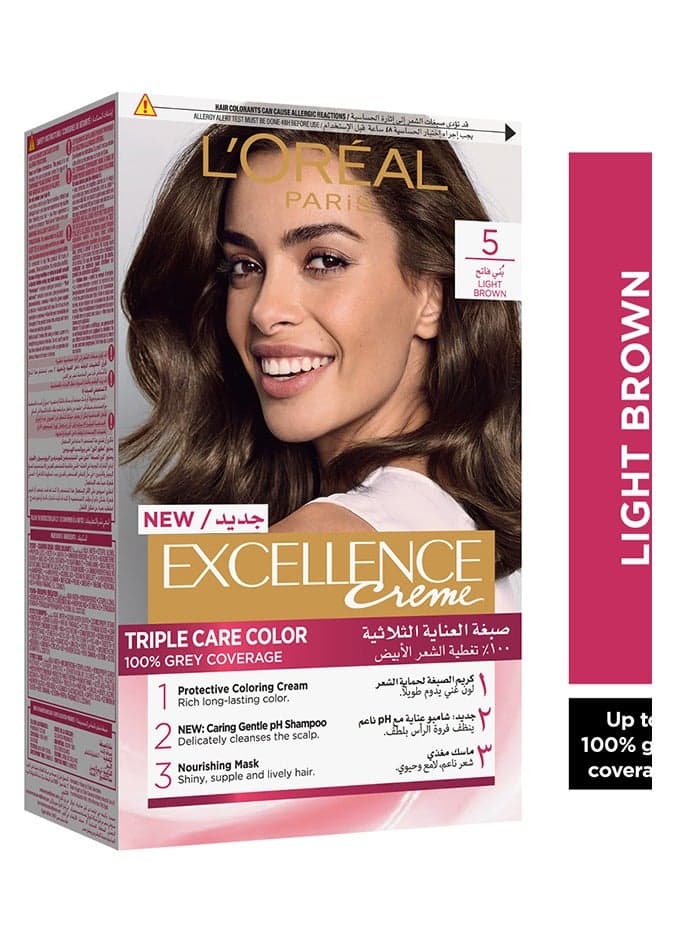 L'Oreal Light Brown Excellence Creme Hair Color - Image 1