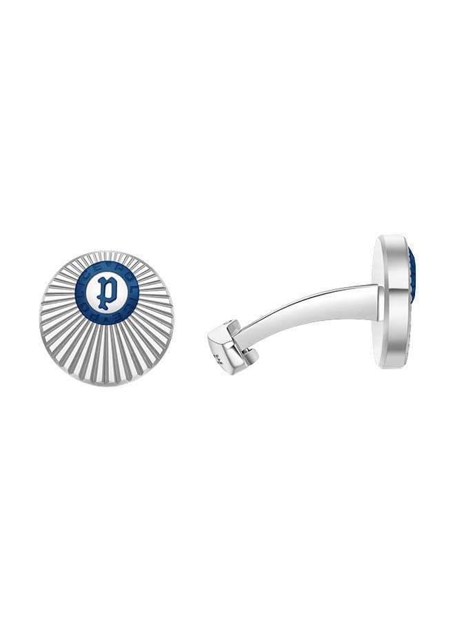 POLICE Radiant Blue and Silver Stainless Steel Cufflinks PEAGC0023005 - Image 1