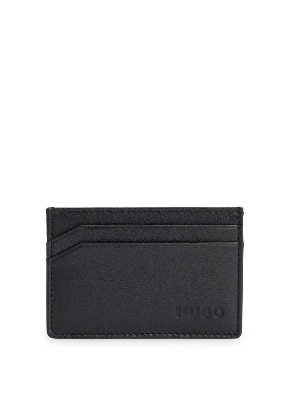HUGO Men's Elegance: Leather Card Holder with Distinctive Logo - Image 1