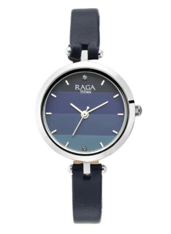 TITAN Raga Viva: Elegance in Blue Leather Strap Watch - Image 1
