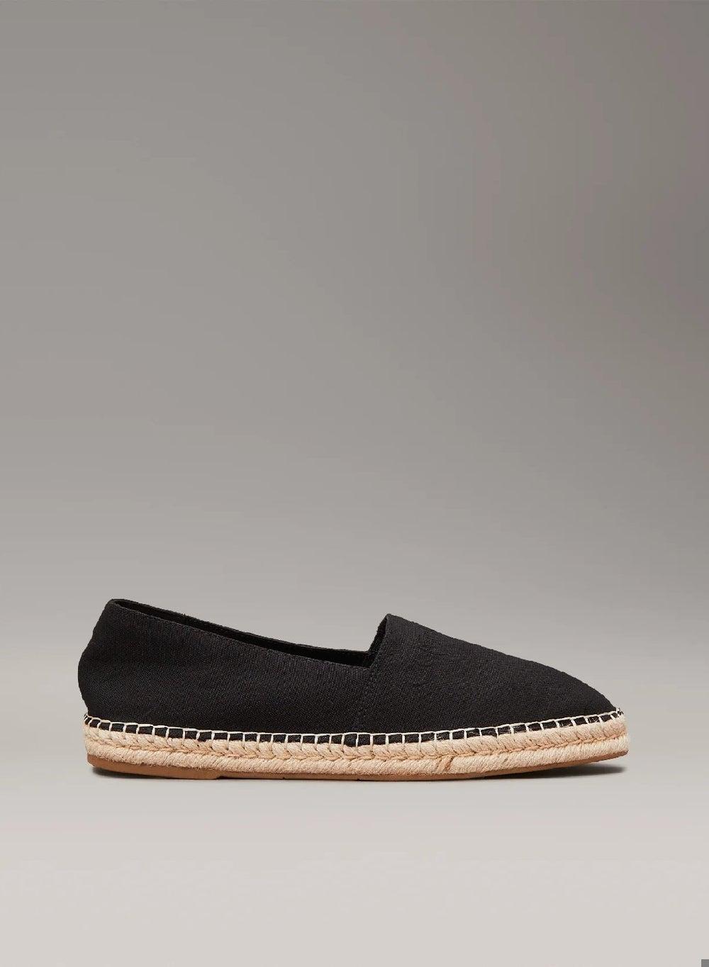 Calvin Klein Cv Logo Canvas Espadrilles in CK Black - Image 1