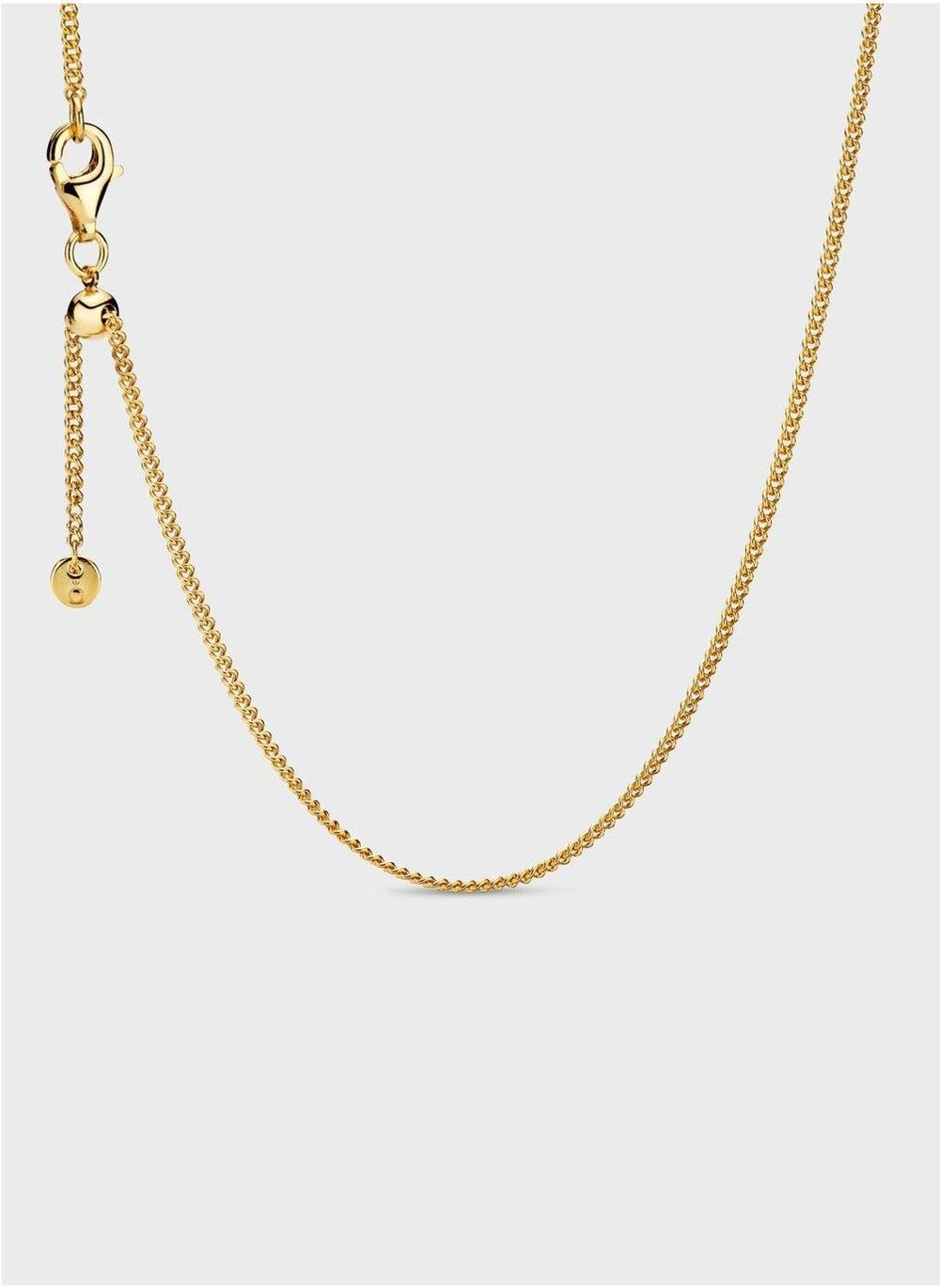 PANDORA 14k Gold-Plated Curb Chain Necklace - Versatile Elegance - Image 1