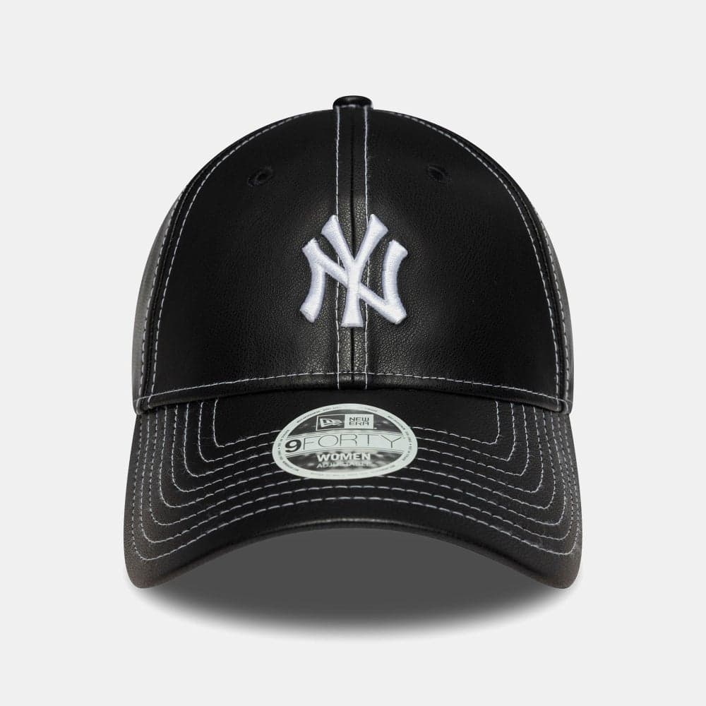 Chic Yankees Spirit: NEW ERA Women's Topstitch PU 9FORTY Cap - Image 1