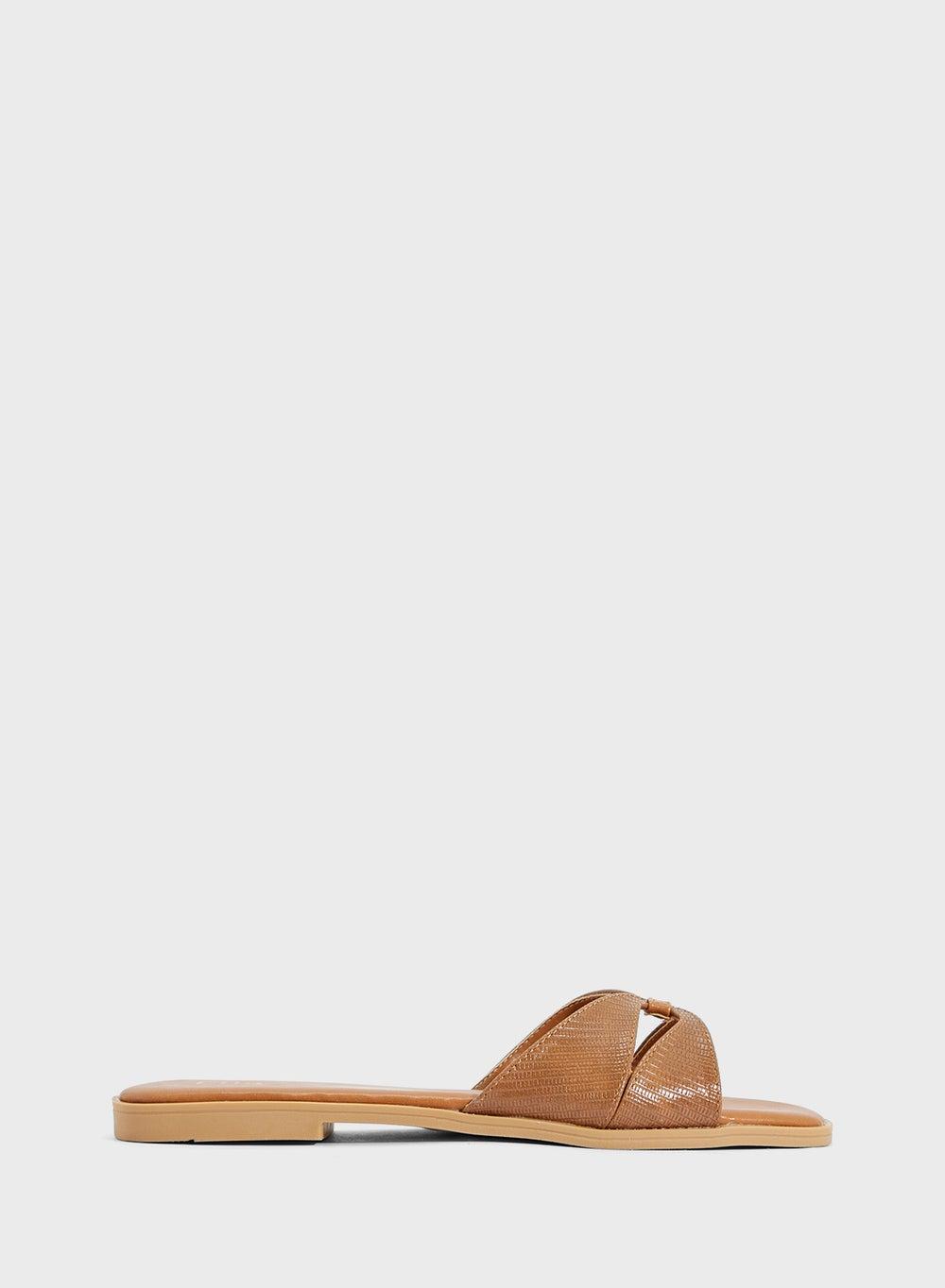 Elegant Tan Casual Flat Sandal 618 48A for Women - Image 1