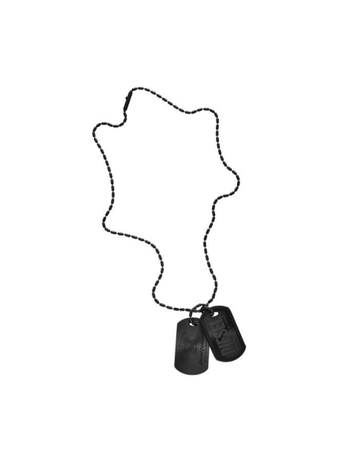 DIESEL Dx1554001 Sleek Black Stainless Steel Dog Tag Necklace - Image 1