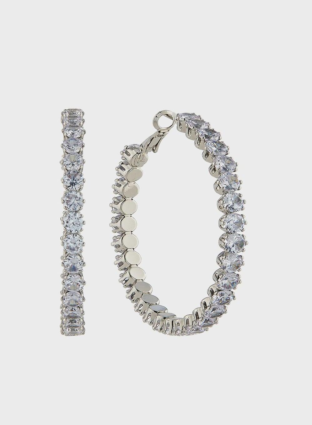Ella Limited Edition Rhinestone Full Hoop Earrings - Image 1
