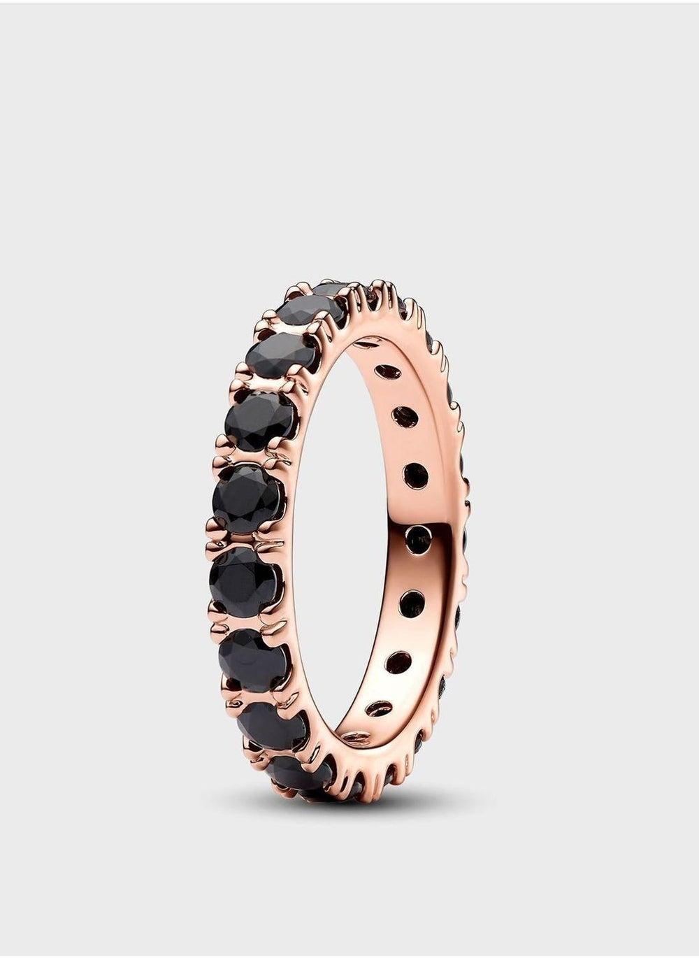 PANDORA Timeless Elegance Black Sparkling Row Eternity Ring - Image 1