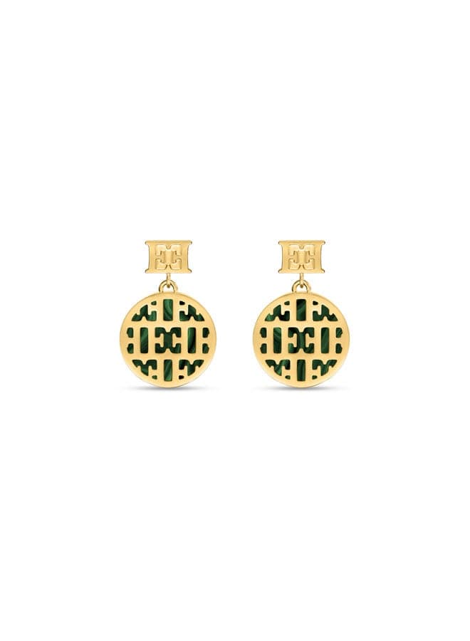 ESCADA Linda Malachite Drop Earrings with Signature Elegance - Image 1