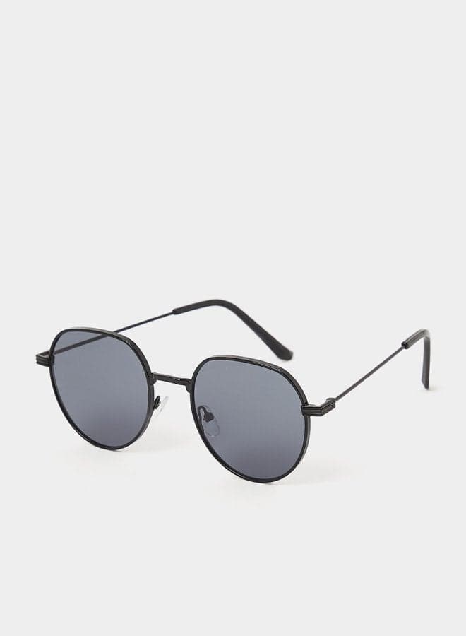 Styli Men's Plain Round Sunglasses with Comfort Nose Pad - Image 1