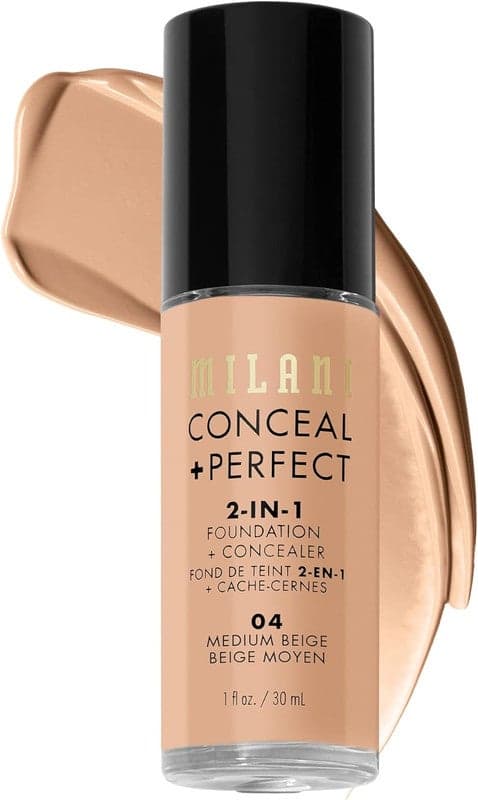 Milani Conceal + Perfect 2-In-1 Foundation - 04 Medium Beige - Image 1