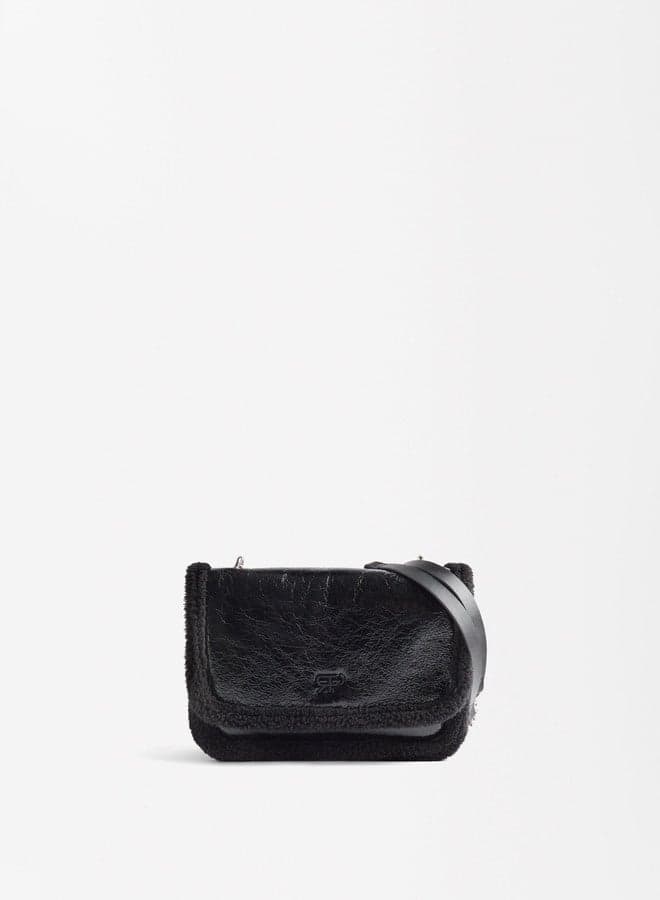 PARFOIS Black Fur-Effect Chain Shoulder Bag for Women - Image 1