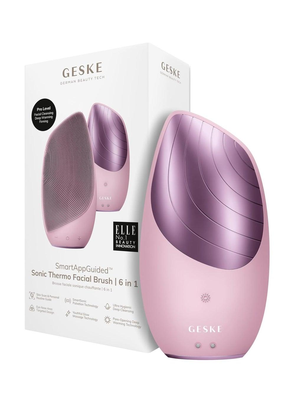 Sonic Thermo 6-in-1 Facial Brush | Cleans & Massages - Pink - Image 1