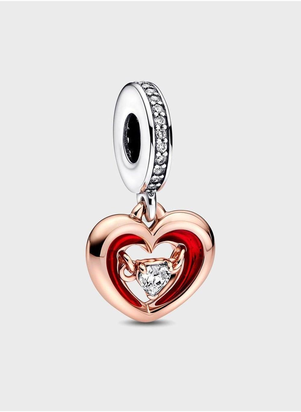 PANDORA Radiant Heart Two-Tone Charm with Cubic Zirconia - Image 1