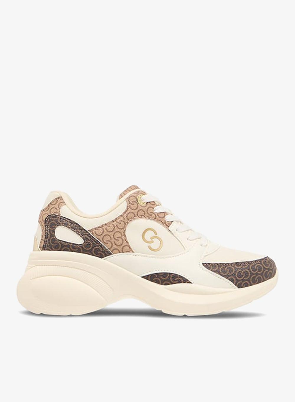 Elegant Beige Monogram Sneakers - 1471001Abeige - Image 1