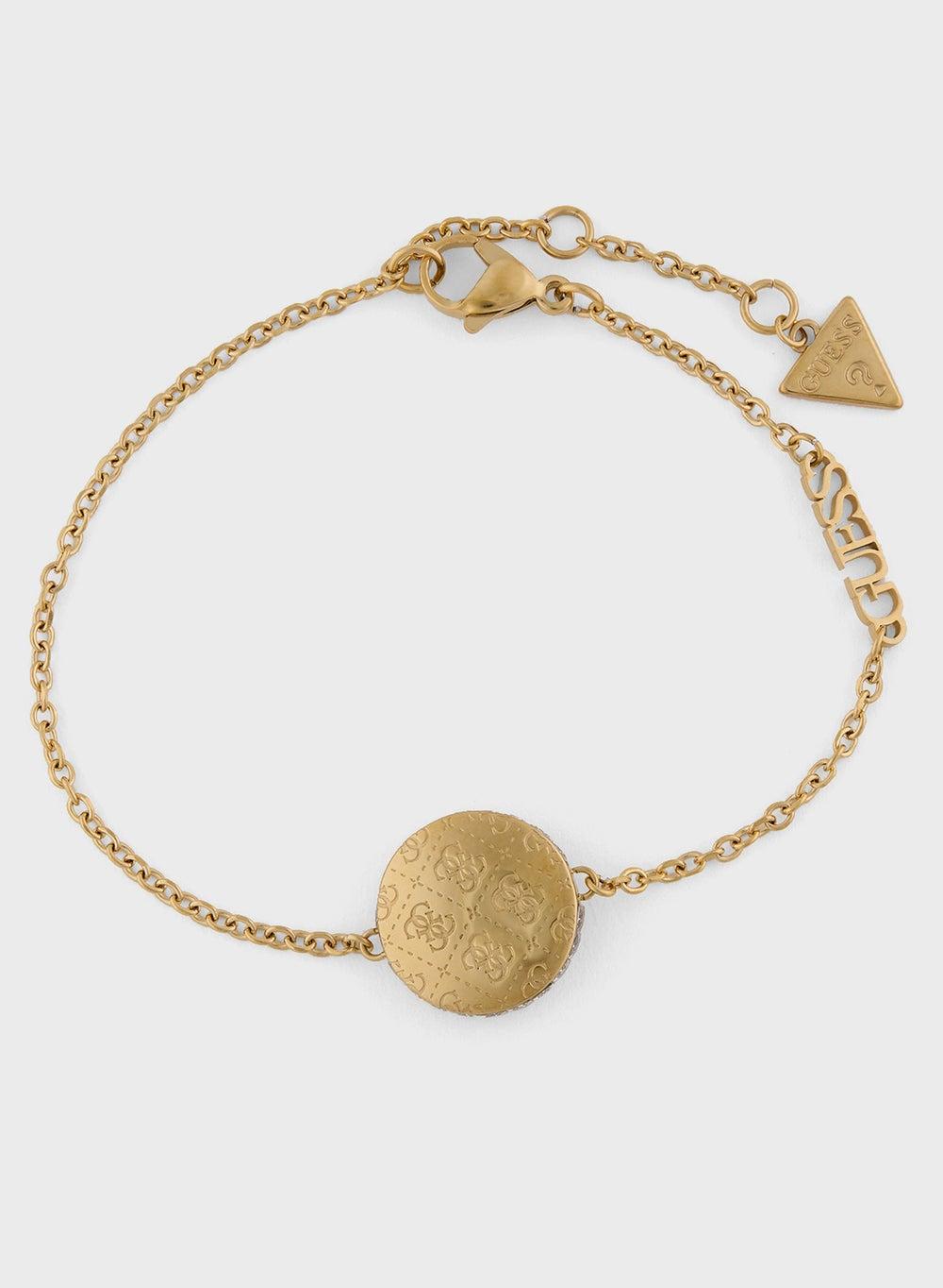 GUESS Side Crystals 4G Coin Bracelet - Elegance Unveiled - Image 1