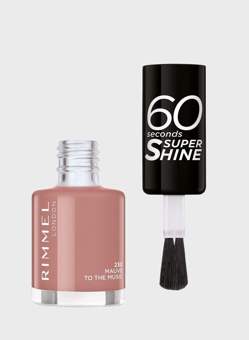 Rimmel 60 Seconds Shine Nail Polish 230 Mauve To The Music 8ml - Image 1