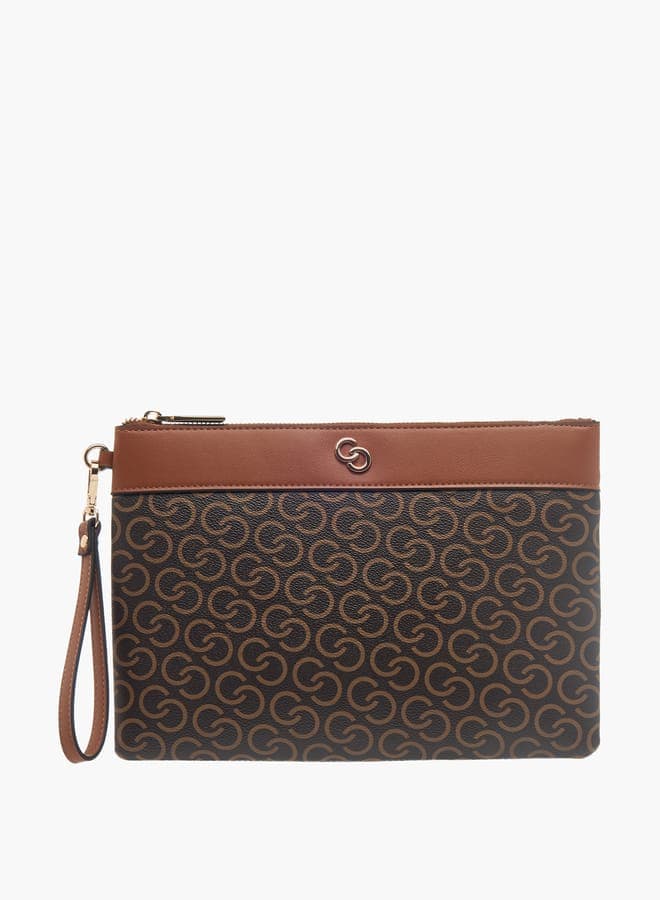 Celeste Monogram Print Luxury Wallet with Detachable Wristlet - Image 1
