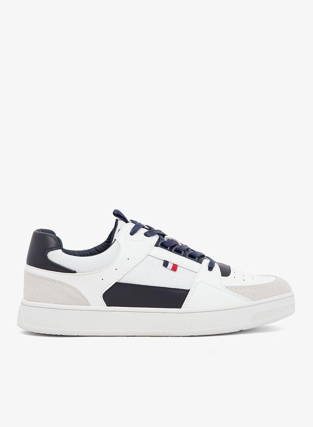 S14 Casual Webbing Sneakers in White/Navy for Modern Men - Image 1