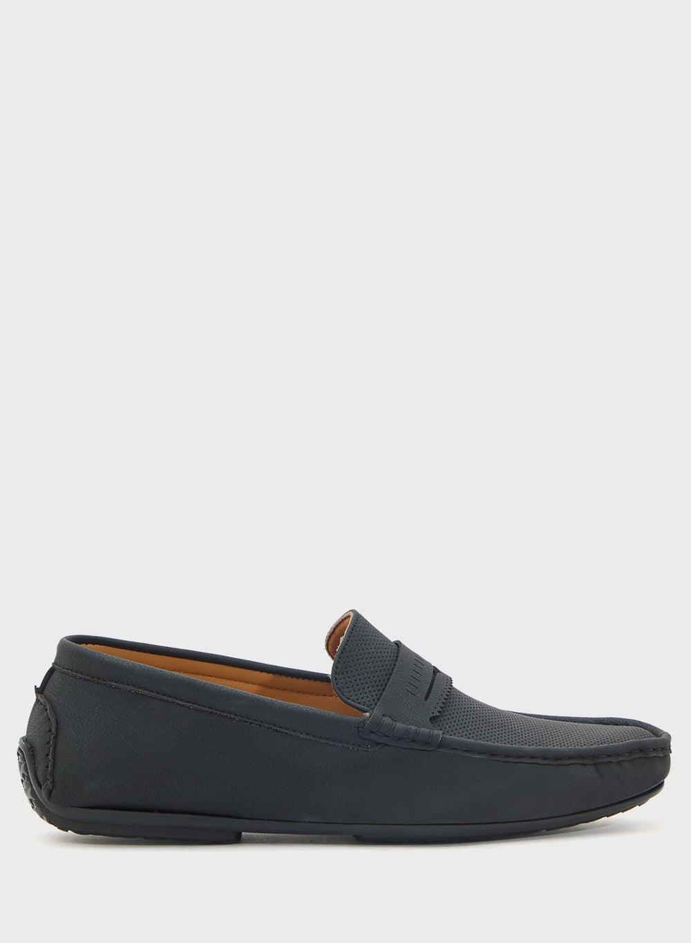 Tsm 2025 54 Charcoal Black Elegant Perforated Loafers - Image 1
