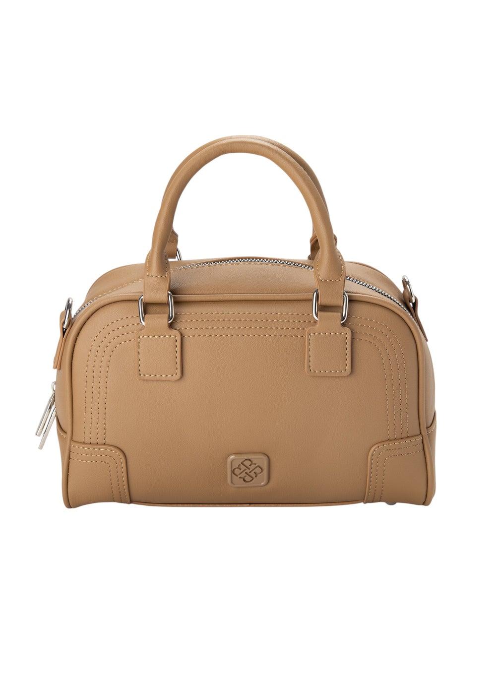 Bata Beige Patterned Top Handle Bag for Stylish Women - Image 1